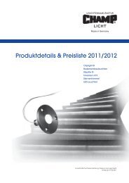 Produktdetails & Preisliste 2011/2012 - CHAMP Licht