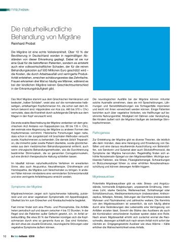 Die naturheilkundliche Behandlung von Migräne - Dr. Reinhard Probst