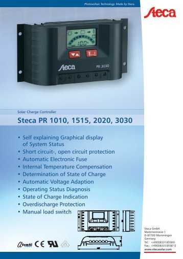 Steca PR 1010, 1515, 2020, 3030 - Sinetech