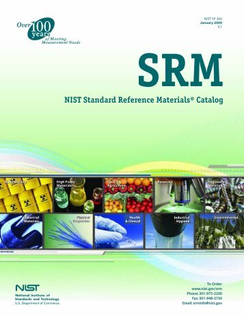 SRM NIST Standard Reference MaterialsÂ® Catalog Over