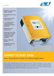Sunny Island 5048 - New Stand-alone Inverter for Hybrid ... - Sinergo