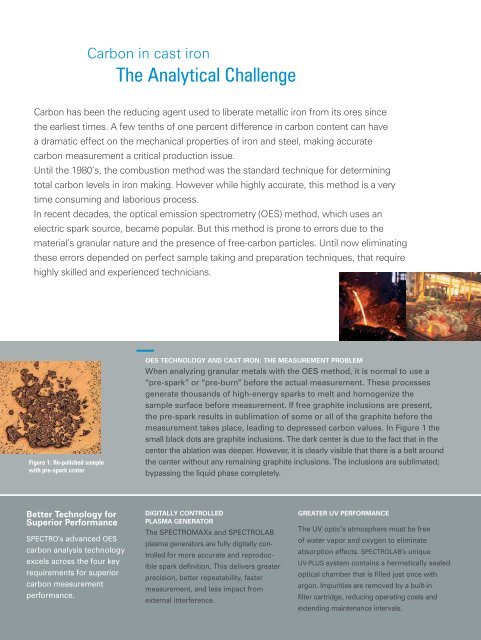 carbon in cast iron with advanced oes technology