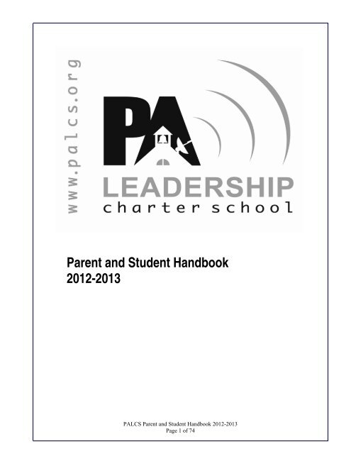 Parent/Student Handbook - PA Leadership Charter School