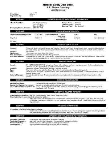 Brilliance MSDS.pdf - The following Simplot material safety data ...