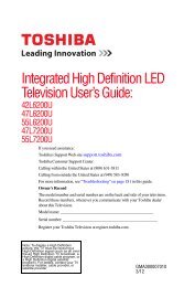 Integrated High Definition LED TV User's Guide ... - Toshiba Canada