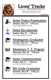 Senior Project Presentations Senior Baccalaureate Kindergarten ...