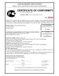 ex-annex to certificate of conformity - Imtex Controls