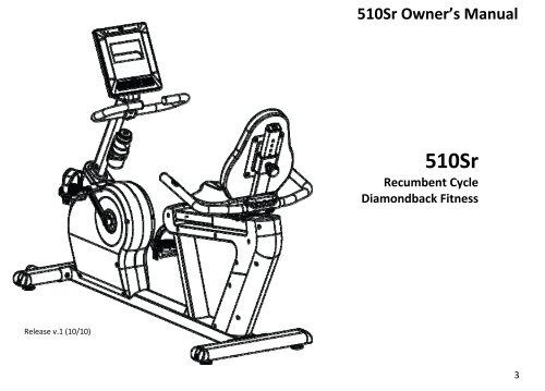 510Sr owner's manual cover 24Oct10 - Diamondback Fitness