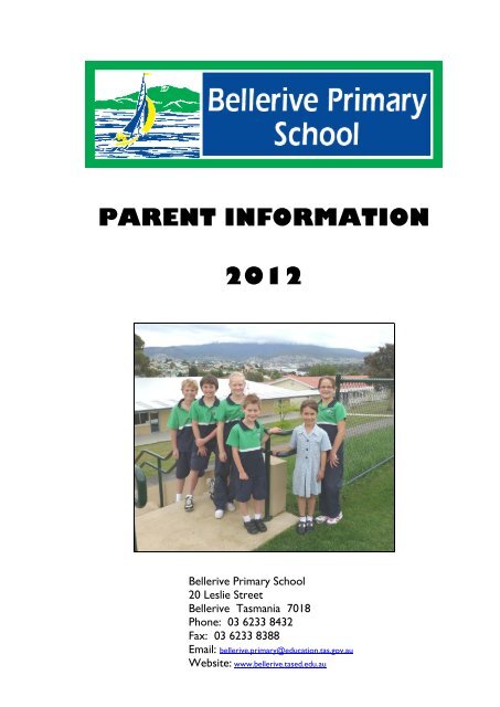 parent information 2012 - Bellerive Primary School - Department of ...