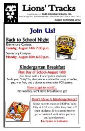 Back to School Night Kindergarten Breakfast - Faith Christian School