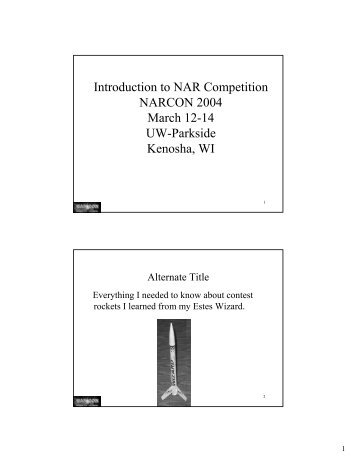 NAR Competition Basics - National Association of Rocketry
