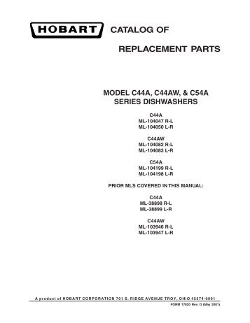 CATALOG OF REPLACEMENT PARTS - Hobart