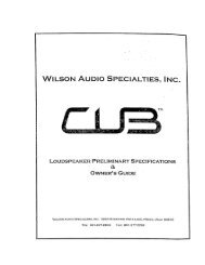 Cub Series 1 - Wilson Audio