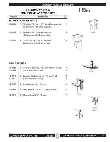 42 Sinks and Clips - Lasco