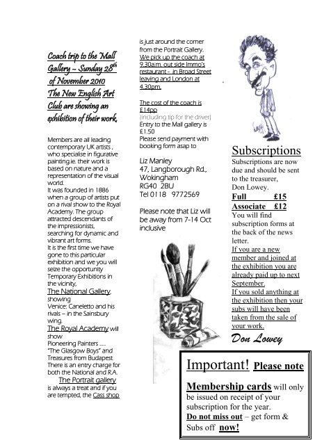 Wokingham Art Society Newsletter- September 2010