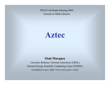 Aztec and State-of-the-art Iterative Solver Libraries - NERSC