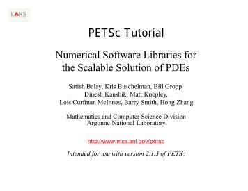 PETSc Tutorial - The ACTS Toolkit