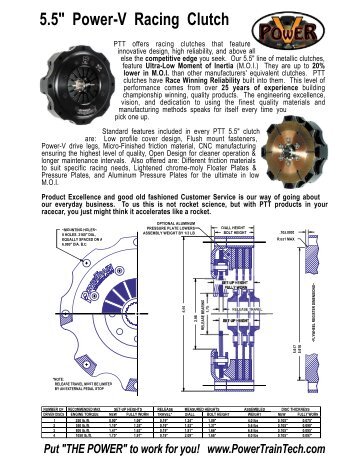 5.5 Racing Clutch.pdf - PowerTrain Technology Racing Clutches