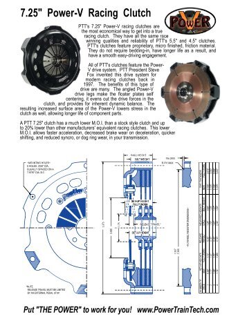 7.25 Racing Clutch.pdf - PowerTrain Technology Racing Clutches