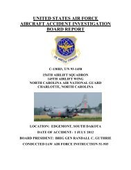 united states air force aircraft accident investigation board report