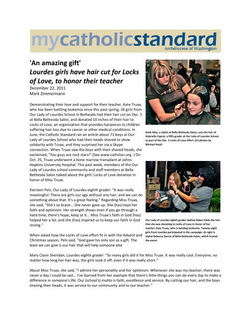 My Catholic Standard - Bella Bethesda Salon