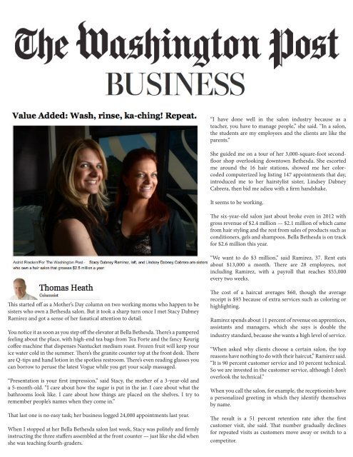 Washington Post - Bella Bethesda Salon