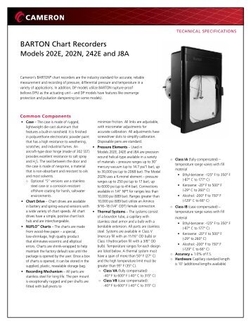 Barton Chart Recorder Parts List