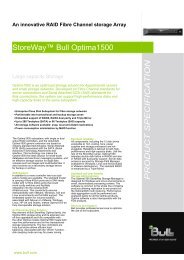 StoreWayâ¢ Bull Optima1500 PRODUCT SPECIFICATION