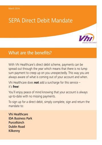 Direct Debit Mandate - Vhi