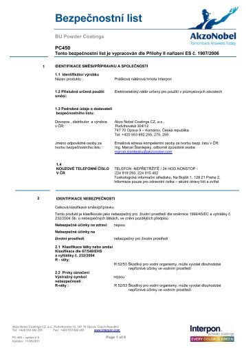 PC 450 CZ - Intro / Akzo Nobel Powder Coatings se představuje