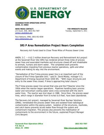 SR-2011-12 - US Department of Energy Savannah River Operations ...