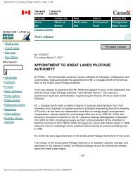 Appointment to Great Lakes Pilotage Authority - March 5, 2007