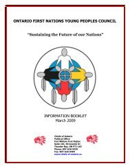 the ontario first nations young peoples council ... - Chiefs of Ontario