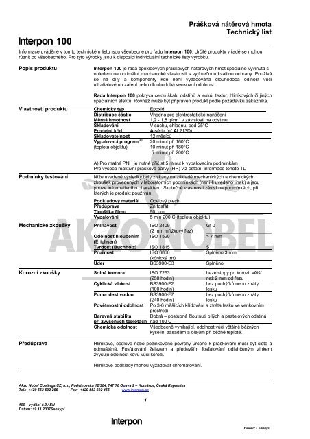 Interpon 100 - Intro / Akzo Nobel Powder Coatings se představuje