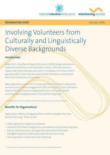 Involving Volunteers from Culturally and Linguistically Diverse ...