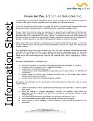 Information Sheet - Volunteering Australia