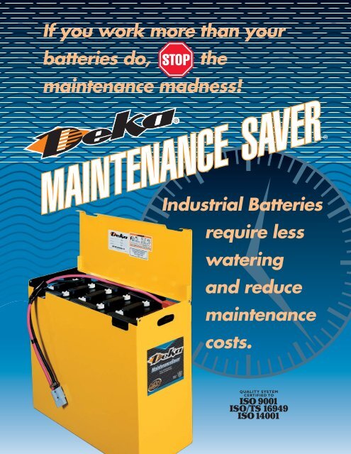 0603 (Maintenance-Saver) - Industrial Battery Products