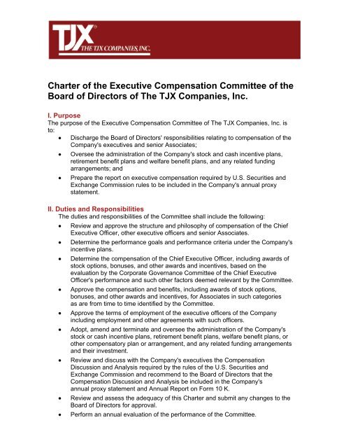 Executive Compensation Committee - The 