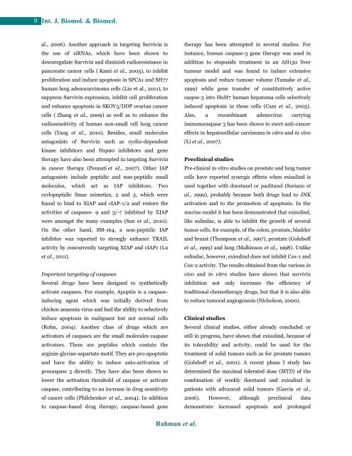 Apoptosis and cancer: insights molecular mechanisms and treatments