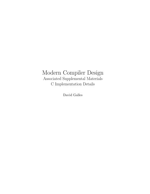 Modern compiler design [PDF]