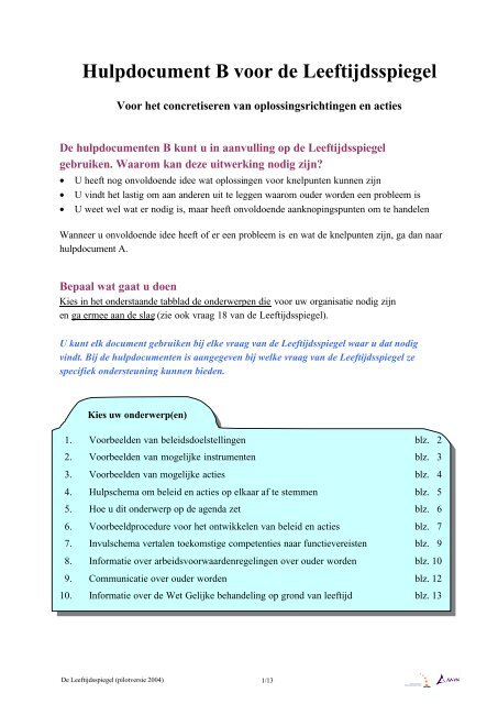 Leeftijdsspiegel bijlage B - Werkgoesting Uhasselt