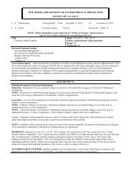 new jersey department of environmental protection notice of vacancy