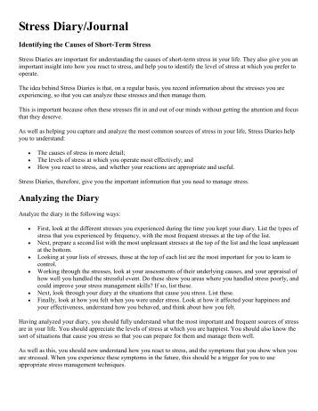 stress journal reflection paper Sleep journal and reflection project and complete an analysis and reflection on your experience in a summary reflection paper in week 5 (stress, excitement. stress journal reflection paper Sleep journal and reflection project and complete an analysis and reflection on your experience in a summary reflection paper in week 5 (stress, excitement.
