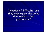 Theories of difficulty: can they help explain the areas that ... - ECE