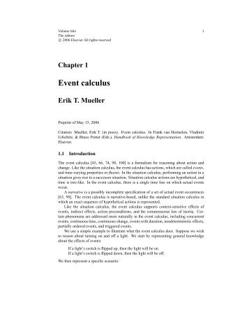 Event calculus