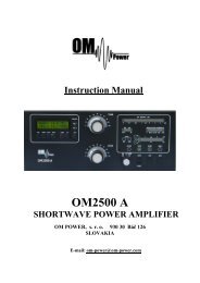 Instruction manual OM2500A Remote Control - OM Power