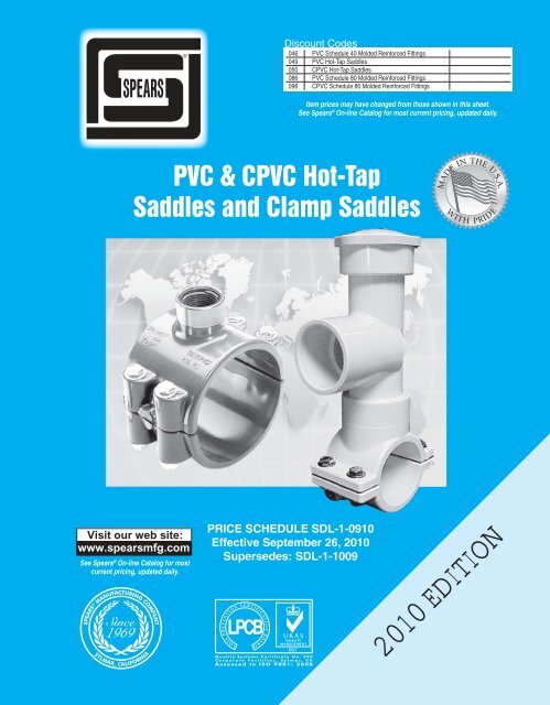 Spears 4 Two Piece PVC Saddle Clamp 867-417SR Spears 4 Two Piece PVC Saddle Clamp 867-417SR