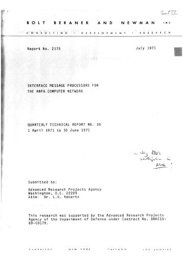 Interface Message Processors for the ARPA Computer Network