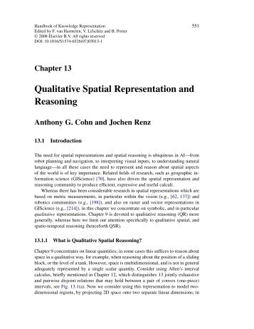 Qualitative Spatial Representation and Reasoning