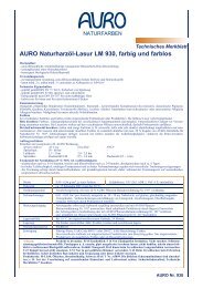 AURO Naturharzöl-Lasur LM 930, farbig und farblos - AURO Kubelka